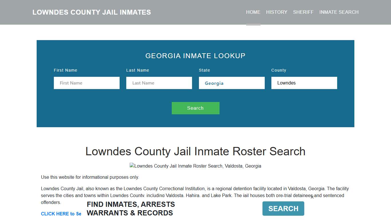 Lowndes County Jail Inmate Roster Lookup, Valdosta, GA